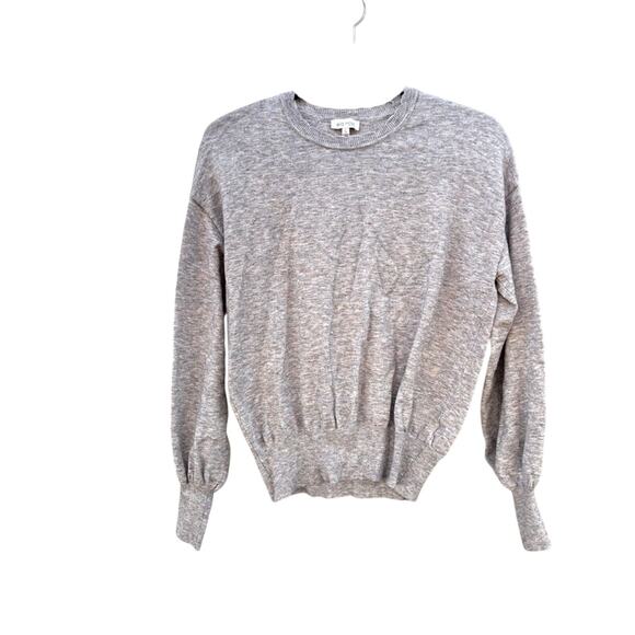 ella moss gray and blue toned scalloped hem sweater, women's small - Picture 1 of 5